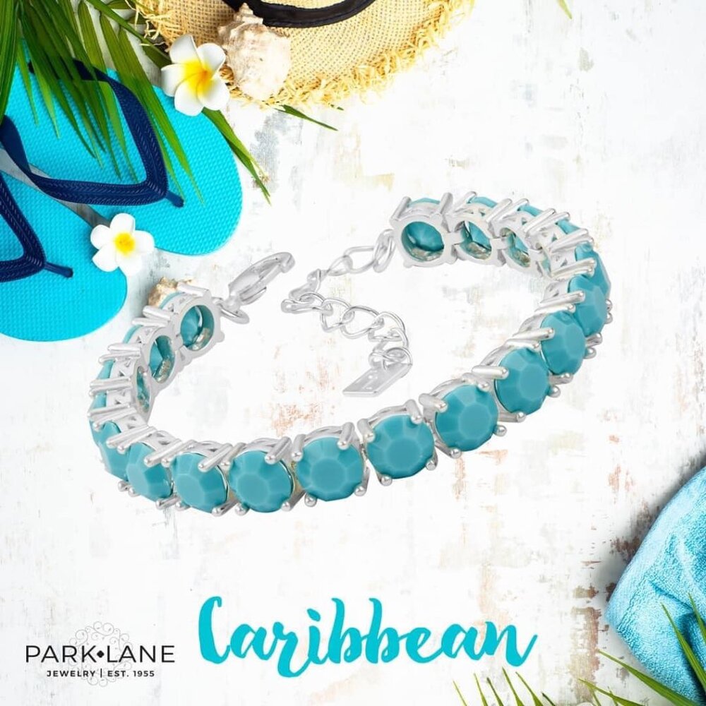Park Lane Caribbean Blue Impression Tennis Bracelet Limited Edition